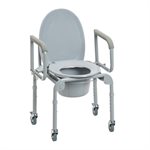 Commode: Drop-Arm With Wheels