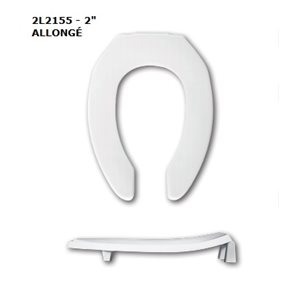Toilet Seat: Elongated - 2" or 3" Raise (without cover)