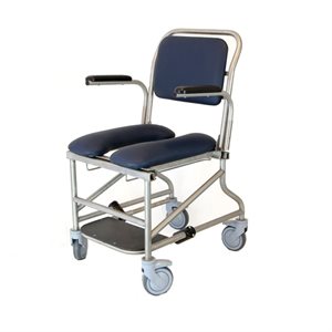 Shower and Commode Chair: Padded on Wheels