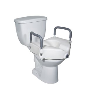 Toilet Seat: Elongated Raised 5" with Armrests